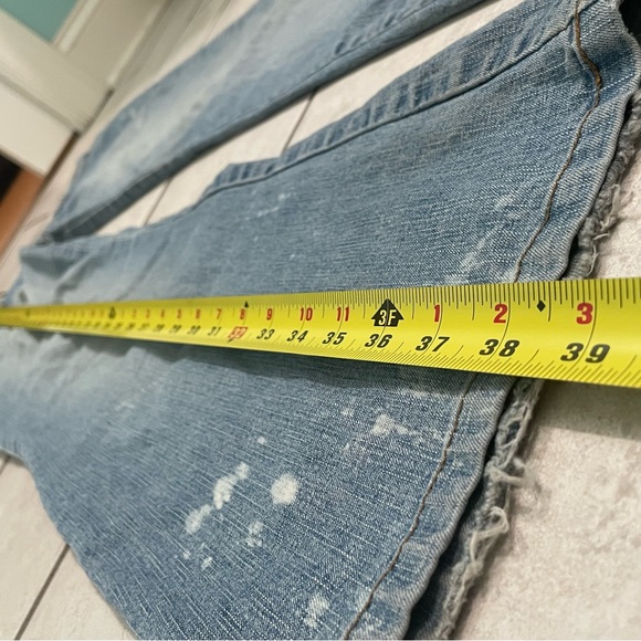 Vintage 90s Grunge Distressed Low Rise Flare Womens Jeans - Picture 12 of 15